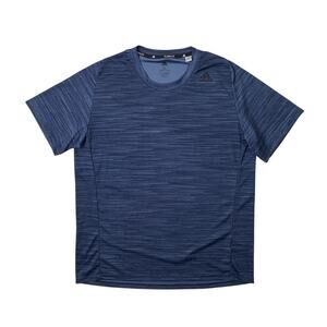 Adidas Shirt Mens XL Extra Large Royal Blue Climalite Crew Neck Space Dye Active